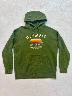 ADKTD Lifestyle Women's Olympic National Park WA Green Hoodie --- Size: Large!!